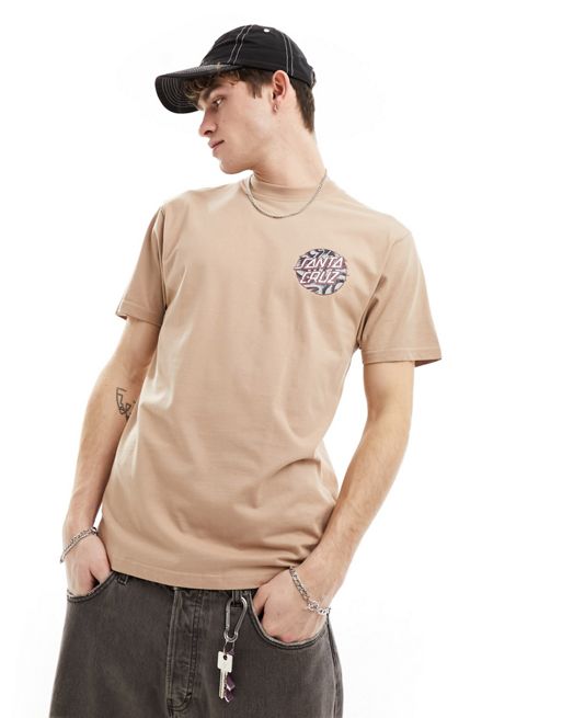 Santa Cruz - Slick Dot - T-shirt met print in beige