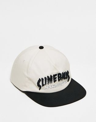 Santa Cruz slimeball stripe cap in off white and black