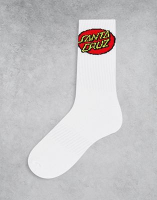 Santa Cruz – Socken in Weiß mit Kreislogo