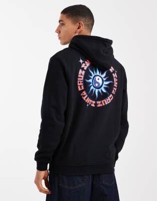 Sol Tripper - Kapuzenpullover in Schwarz mit Logo und Rückenprint Schwarz 81-89 CM