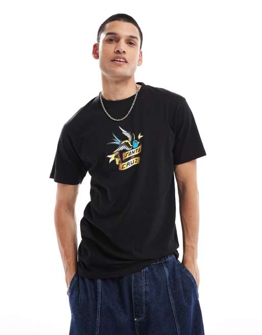 Santa Cruz – Sommer – T-Shirt in Schwarz mit Print auf der Vorderseite