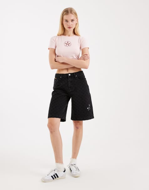 Santa Cruz Split Sun Shorts in Black Wash Check - view 1