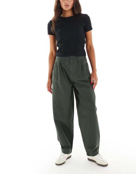 Santa Cruz wide leg balloon trousers in khaki