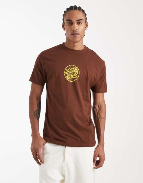 Santa Cruz stamped front graphic t-shirt in brown