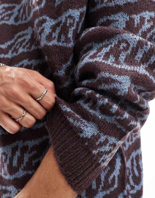 Santa Cruz – Strickpullover in Lila mit Logo-Muster, 3 von 4