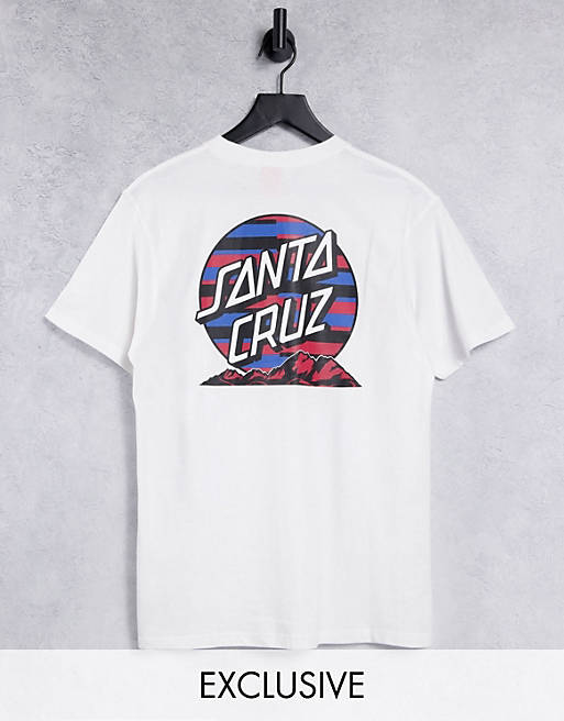 Santa Cruz – Stripe Mountain Dot – Biały T-shirt z nadrukiem – tylko w ASOS