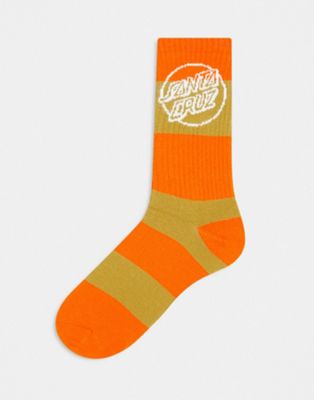 Santa Cruz stripe socks in orange