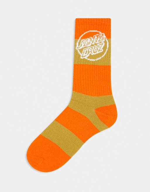 Santa Cruz stripe socks in orange