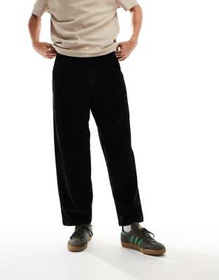 Santa Cruz Santa Cruz striped baggy fit cord trousers in black