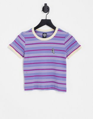 Santa Cruz striped ringer t-shirt in violet