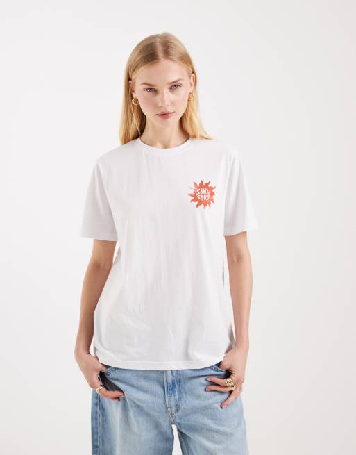 Santa Cruz sun daze graphic t-shirt in white, 3 of 4