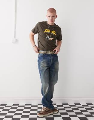 Santa Cruz surf logo graphic t-shirt in brown - view 1