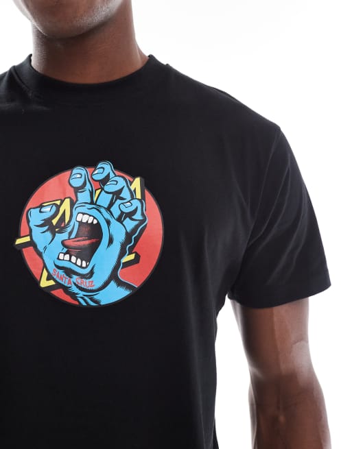 Santa Cruz – Svart, regular t-shirt med tryck med handlogga, 5 av 5