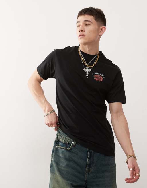Santa Cruz – Svart t-shirt i oversize med tryck baktill, 2 av 4