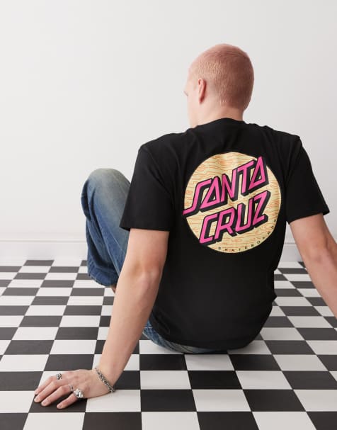 Santa Cruz – Svart t-shirt med rund logga baktill - view 1