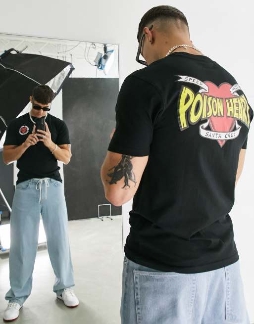 Santa Cruz SW poison heart back print t-shirt in black
