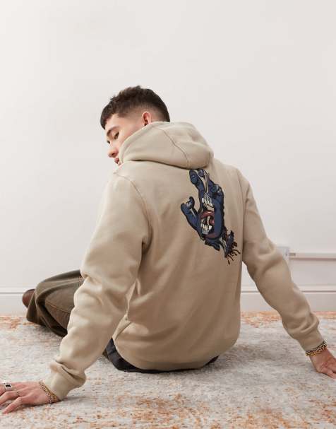 Santa Cruz - Sweat à capuche avec logo brodé à l'avant et au dos - Beige - view 1