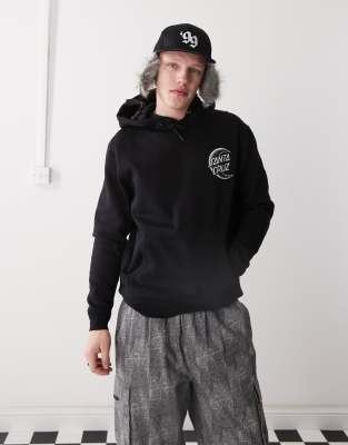 Santa Cruz - Sweat à capuche avec logo et imprimé demi-lune au dos - Noir