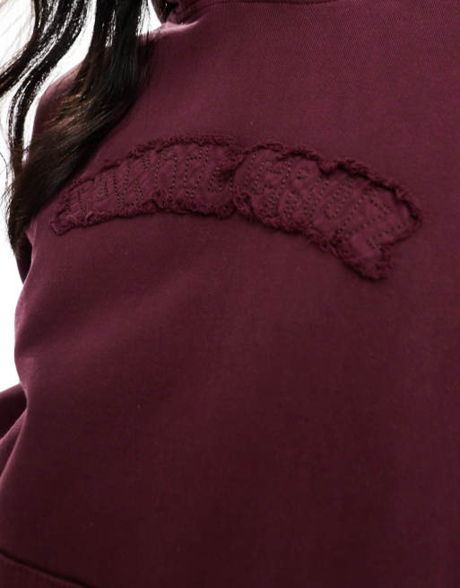 Santa Cruz - Sweat à capuche d'ensemble coupe carrée en molleton brossé avec logo - Bordeaux, 3 de 4