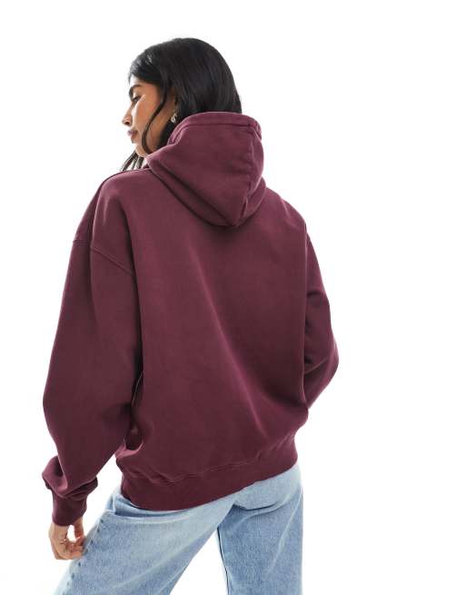 Santa Cruz - Sweat à capuche d'ensemble coupe carrée en molleton brossé avec logo - Bordeaux, 4 de 4