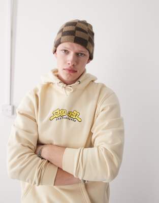 Santa Cruz - Sweat à capuche style skate avec imprimé boule de billard au dos - Beige-Neutre