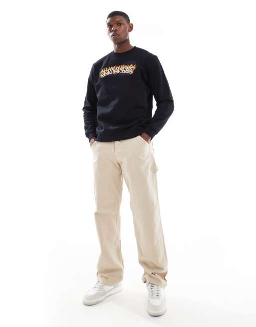 Santa Cruz - Sweat classique à logo flamme brodé - Noir, 2 de 5
