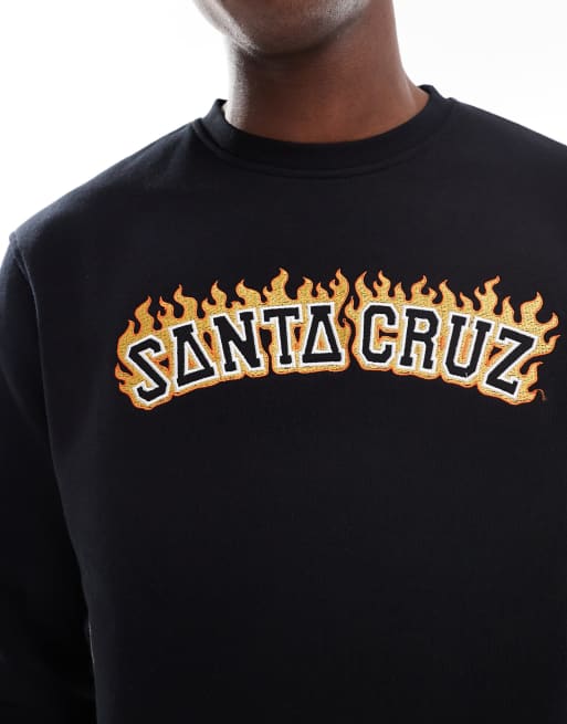 Santa Cruz - Sweat classique à logo flamme brodé - Noir, 3 de 5