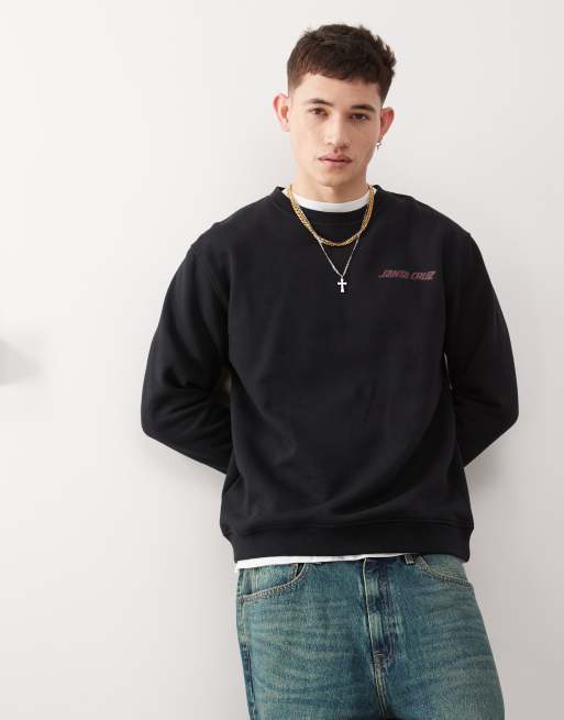Santa Cruz - Sweater met ronde hals en logoprint op de rug in zwart