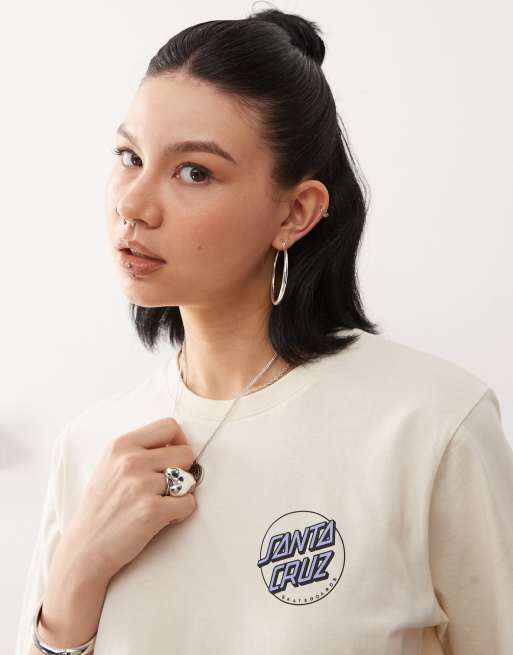 Santa Cruz - T-shirt avec logo circulaire au dos - Crème, 4 de 4