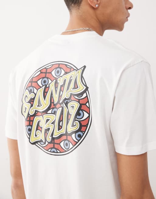 Santa Cruz T-shirt bianca con stampa del logo e occhi ASOS