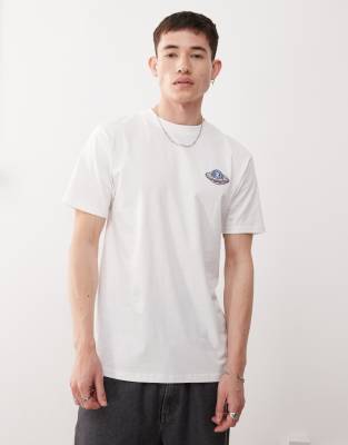 T-Shirt in Weiß mit rundem UFO-Grafiklogo Weiß 112-119 CM