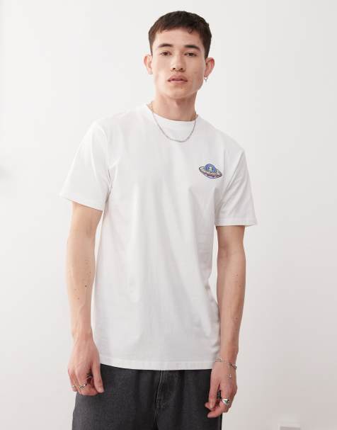 Santa Cruz – T-Shirt in Weiß mit rundem UFO-Grafiklogo - view 1