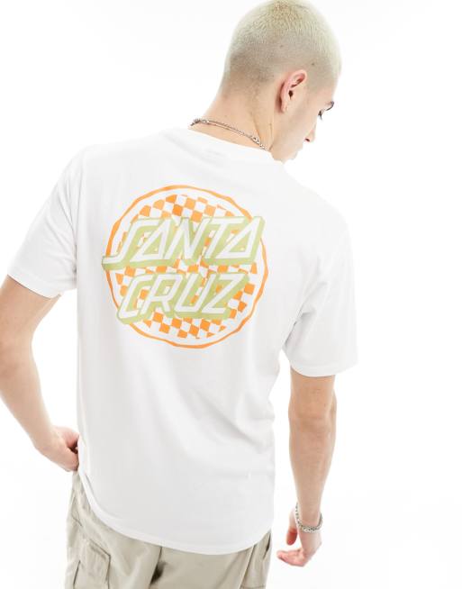 Santa Cruz - T-shirt met grafische dambordprint op de achterkant in wit