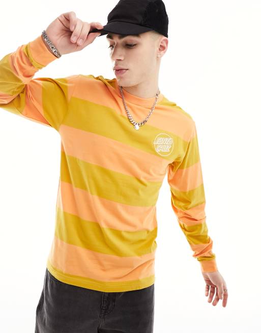 Santa Cruz - T-shirt met lange mouwen en brede strepen in oranje