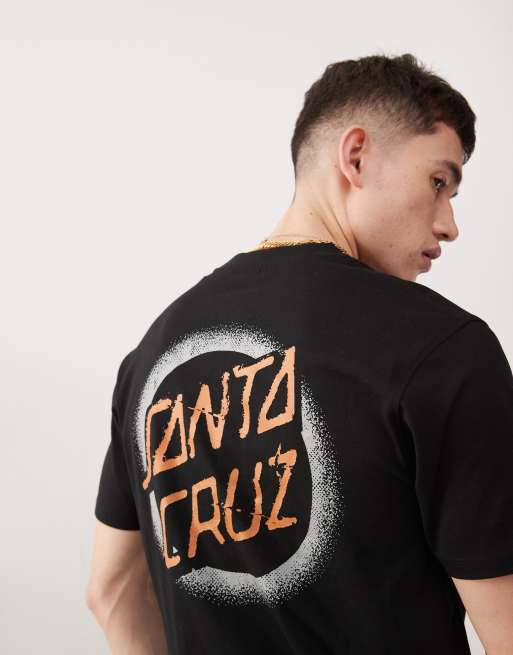 Santa Cruz - T-shirt nera con logo e stampa sul retro, 4 di 4