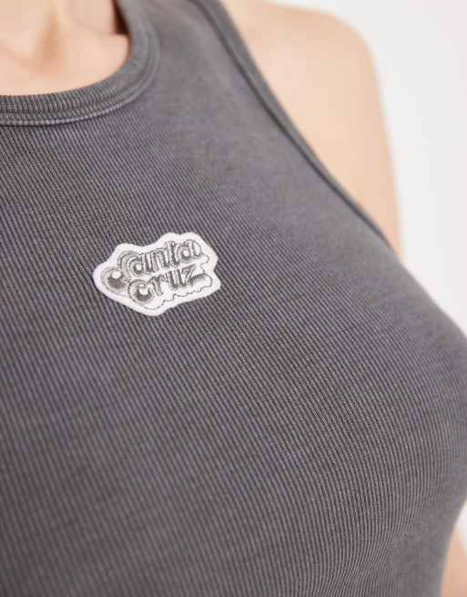 Santa Cruz – Tanktop in Grau mit gestapeltem Logo, 4 von 4