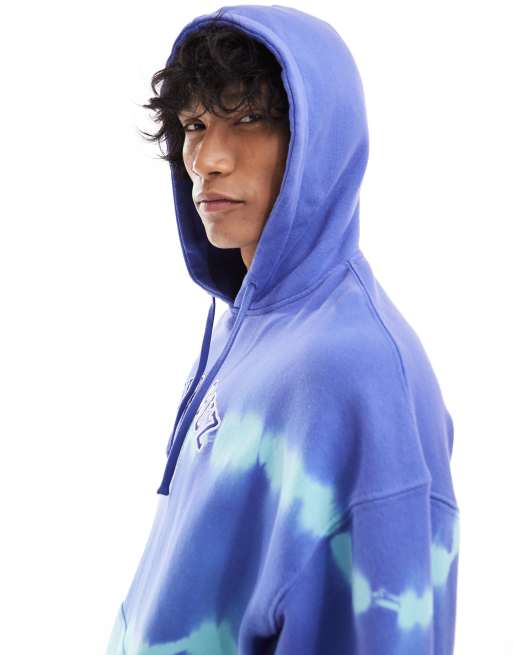 Blue tie dye hoodie women's sale