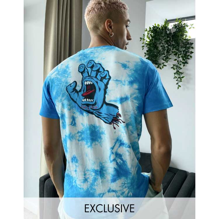 Santa Cruz tie dye logo t shirt in blue exclusive at ASOS ASOS