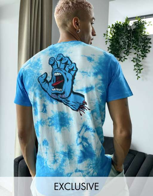 Santa Cruz tie dye logo t shirt in blue exclusive at ASOS ASOS