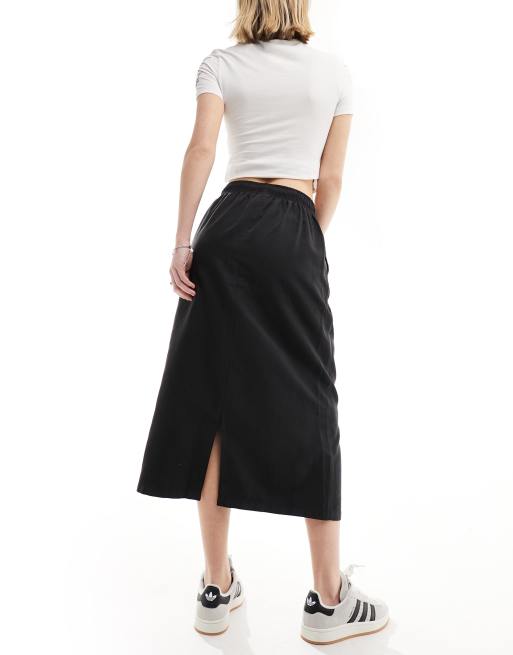 Santa Cruz track midi skirt in black, 2 of 5