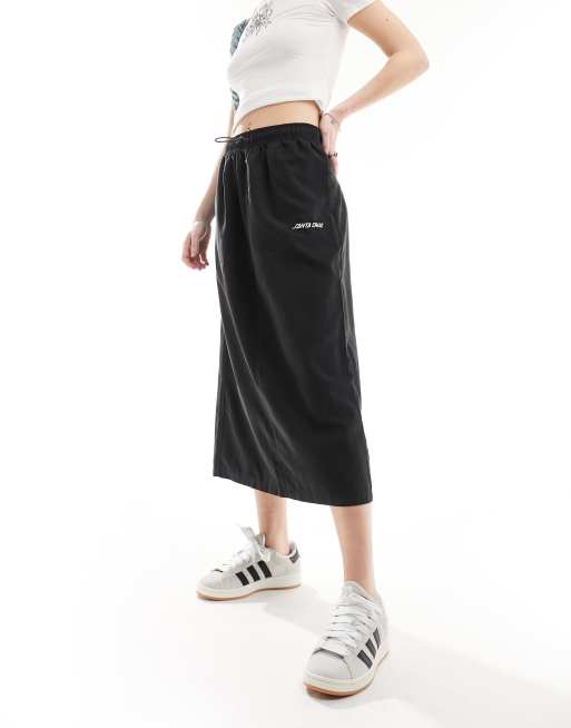 Santa Cruz track midi skirt in black, 5 of 5