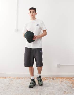 Santa Cruz Santa Cruz UFO Big embroidered detail denim shorts in washed black