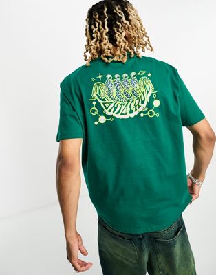 Santa Cruz unisex knibbs mind eye t-shirt in green with chest and back print
