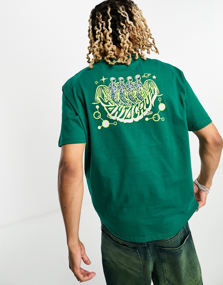 Santa Cruz unisex knibbs mind eye t-shirt in green with chest and back print