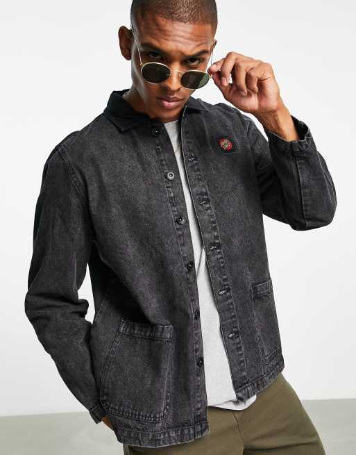 Black acid wash outlet jacket