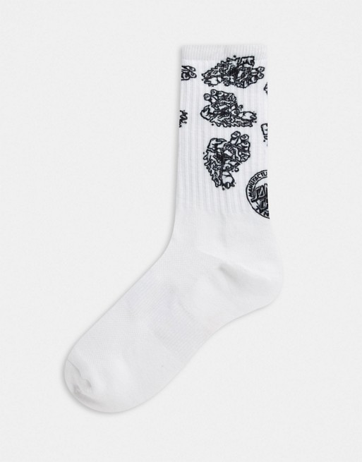 Santa Cruz Universal Hand sock in white