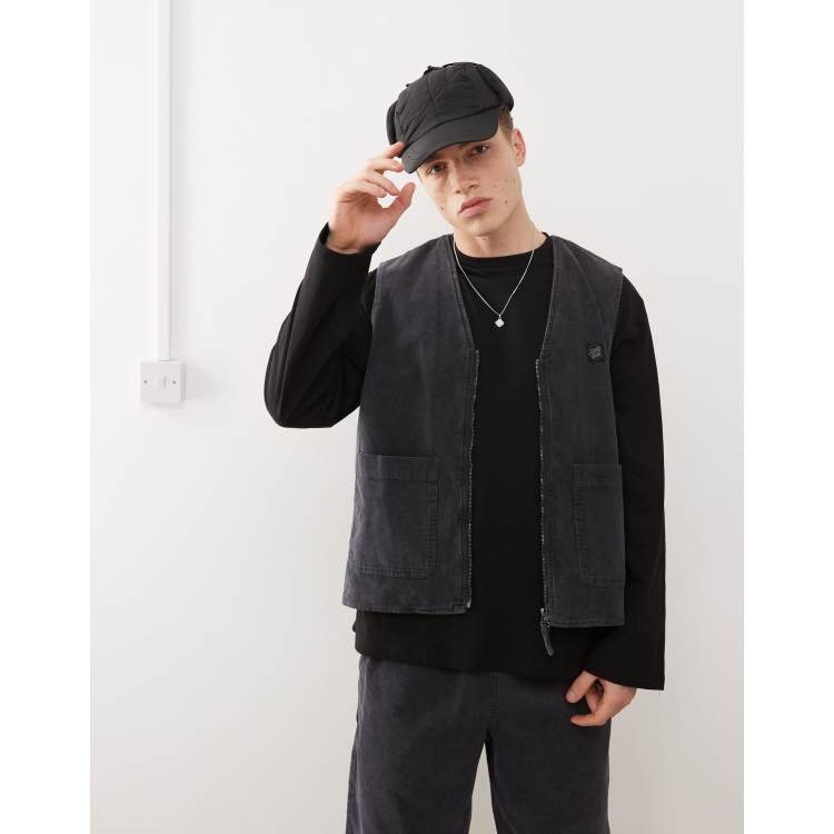 Santa Cruz v neck gilet in black | ASOS