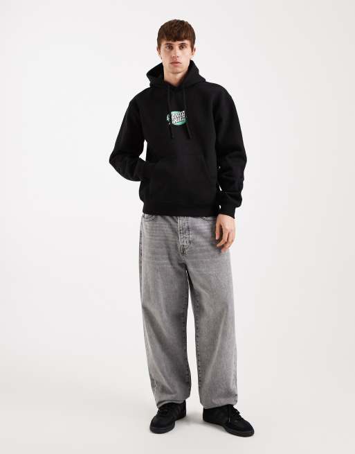 Santa Cruz vertigo logo back graphic hoodie in black, 2 of 5