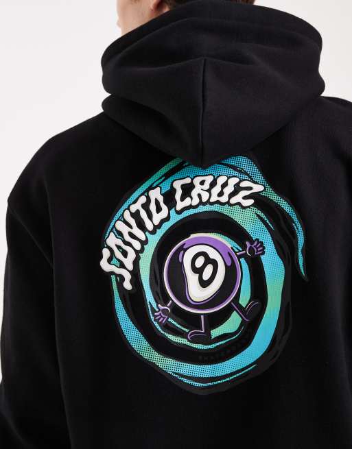 Santa Cruz vertigo logo back graphic hoodie in black, 5 of 5