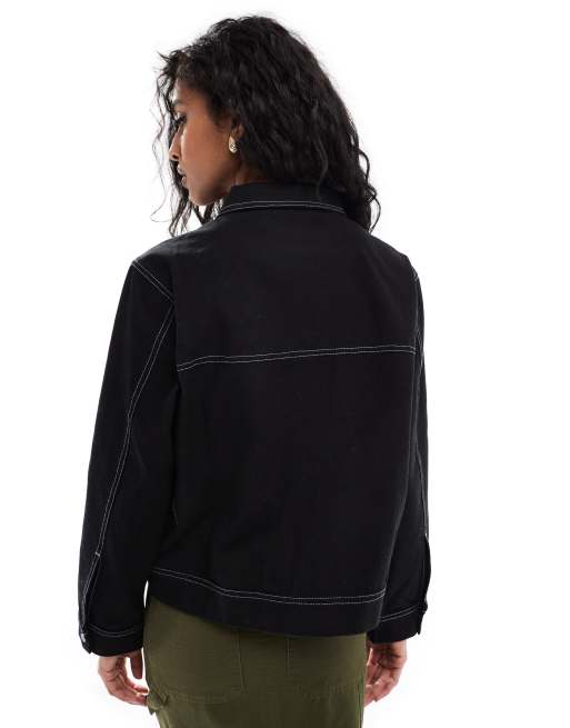 Santa Cruz Veste a coutures contrastantes et logo soleil Noir